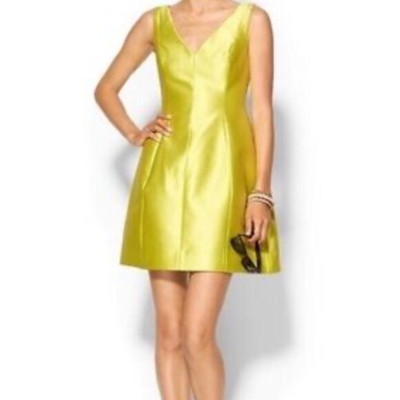 kate spade Dresses & Skirts - Kate Spade Structured Silk Neon Yellow Mini Dress - 2